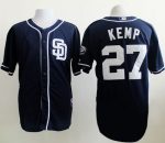 Padres #27 Matt Kemp Dark Blue Alternate 1 Cool Base Stitched Jersey