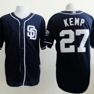 Padres #27 Matt Kemp Dark Blue Alternate 1 Cool Base Stitched Jersey