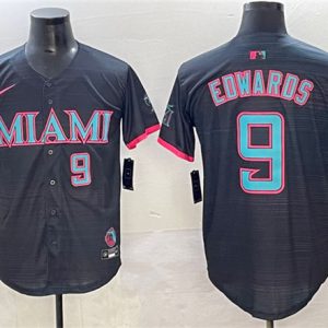 Miami Marlins #9 Xavier Edwards Black 2025 City Connect Limited Stitched Jersey