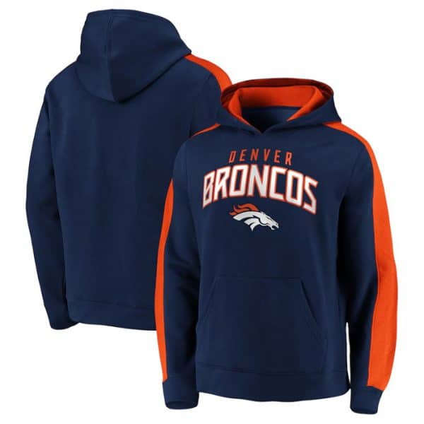 Denver Broncos Navy Game Time Arch Pullover Hoodie