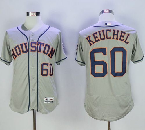 Astros #60 Dallas Keuchel Grey Flexbase Authentic Collection Stitched Jersey