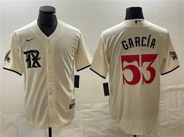 Texas Rangers #53 Adolis Garc¨ªa Cream City Connect Cool Base Stitched Jersey