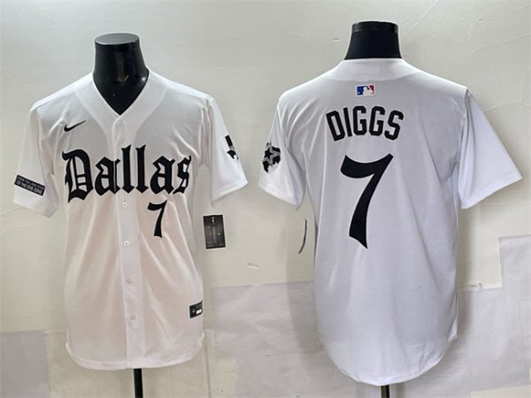 Dallas Cowboys #7 Trevon Diggs White 'Gothic Lone Star Edition' Limited Stitched Jersey