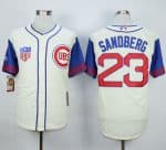Cubs #23 Ryne Sandberg Cream Blue 1942 Turn Back The Clock Stitched Jersey