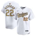 Los Angeles Dodgers #22 Clayton Kershaw White 2025 Gold Collection Limited Stitched Jersey