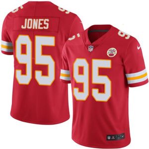 Chiefs #95 Chris Jones Red Stitched Limited Rush Nike Jersey