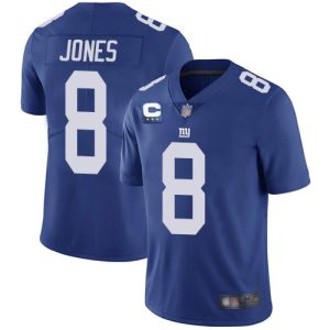 New York Giants 2022 #8 Daniel Jones Blue With 3-Star C Patch Vapor Untouchable Limited Stitched Jersey