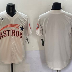 Houston Astros Blank Cream Throwback Cooperstown Collection Limited Stitched Jersey
