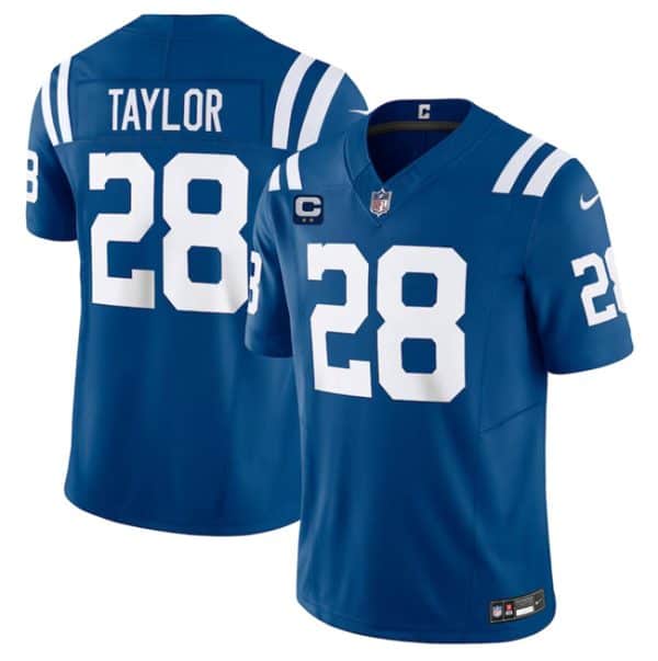 Indianapolis Colts #28 Jonathan Taylor Blue 2024 F.U.S.E. With 2-Star C Patch Vapor Limited Stitched Jersey