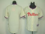Phillies Blank Cream Cool Base Stitched Jersey