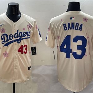 Los Angeles Dodgers #43 Anthony Banda Cream 2025 Tokyo Series Limited Stitched Jersey