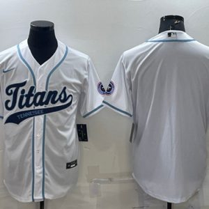 Tennessee Titans Blank White With Patch Cool Base Stitched Jersey