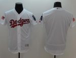 Dodgers Blank White Fashion Stars Stripes Flexbase Authentic Stitched Jersey