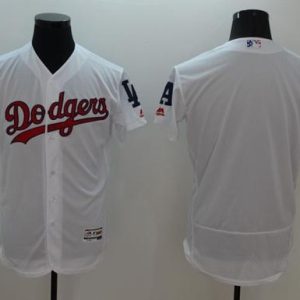 Dodgers Blank White Fashion Stars Stripes Flexbase Authentic Stitched Jersey