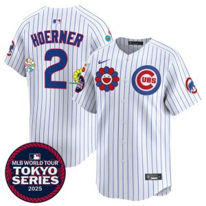 Chicago Cubs #2 Nico Hoerner White 2025 Tokyo Series Limited Stitched Jersey
