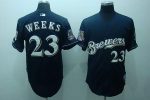 Brewers #23 Rickie Weeks Stitched Blue Jersey