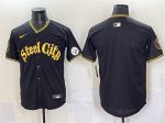 Pittsburgh Steelers Blank Black 412 Patch Vapor Premier Limited Stitched Jersey