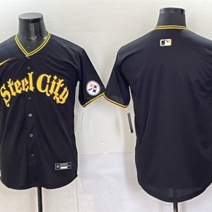 Pittsburgh Steelers Blank Black 412 Patch Vapor Premier Limited Stitched Jersey