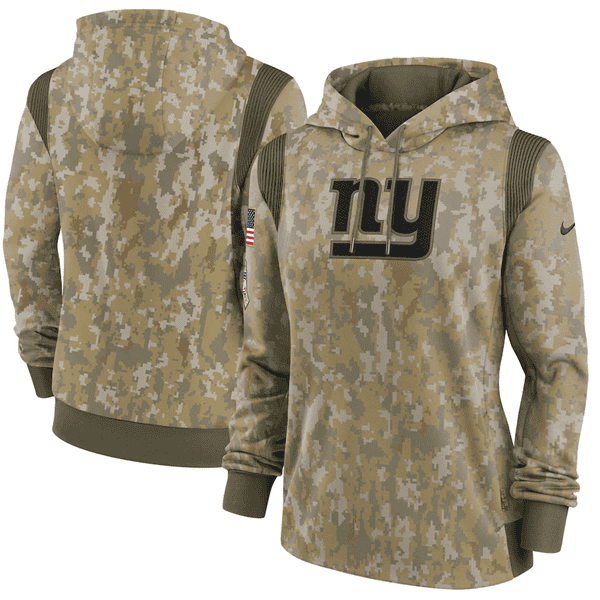 New York Giants 2021 Camo Salute To Service Therma Performance Pullover Hoodie(Run Small)