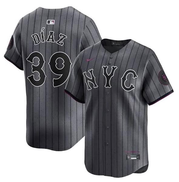 New York Mets #39 Edwin D¨ªaz Graphite 2024 City Connect Limited Stitched Jersey