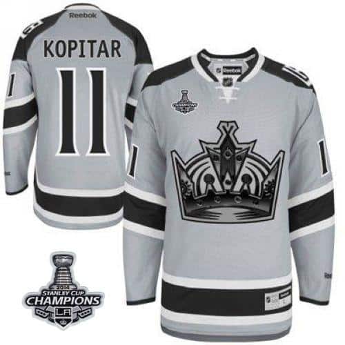 Kings #11 Anze Kopitar Grey 2014 Stadium Series Stanley Cup Champions Stitched Jersey