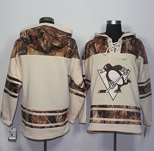 Penguins Blank Cream Camo Stitched Jersey