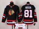 Blackhawks #81 Marian Hossa Black Autographed Stitched Jersey