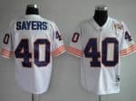 Mitchell Ness Bears #40 Gale Sayers White With Big Number Bear Patch Stitched Throwback Jersey