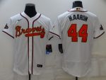 Atlanta Braves #44 Hank Aaron 2022 White Gold World Series Champions Program Flex Base Stitched Baseball Jersey