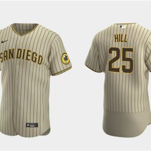 San Diego Padres #25 Tim Hill Tan Flex Base Stitched Jersey
