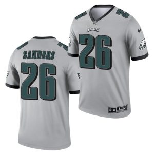 Philadelphia Eagles #26 Miles Sanders Silver 2021 Inverted Legend Stitched Jersey