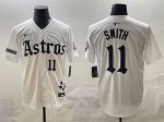 Houston Astros #11 Cam Smith White Gothic 'Houston Born Barrio Raised' Limited Stitched Jersey
