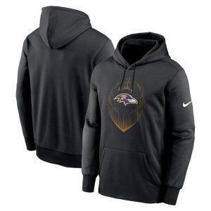 Baltimore Ravens Black Icon Performance Pullover Hoodie