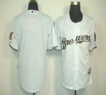 Brewers Blank White Cool Base Stitched Jersey