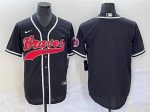 Atlanta Braves Blank Black Cool Base With Patch Stitched Jersey