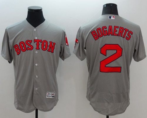 Red Sox #2 Xander Bogaerts Grey Flexbase Authentic Collection Stitched Jersey