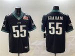 Philadelphia Eagles #55 Brandon Graham Black 2025 Super Bowl LIX Patch Vapor Untouchable Limited Stitched Jersey