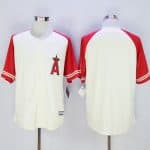 Angels Of Anaheim Blank Cream Red Exclusive New Cool Base Stitched Jersey