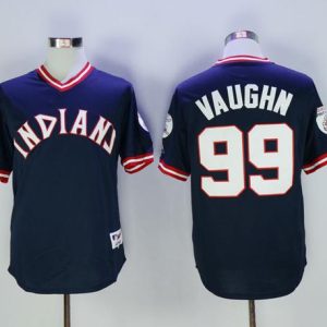 Indians #99 Ricky Vaughn Navy Blue 1976 Turn Back The Clock Stitched Jersey