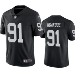 Las Vegas Raiders #91 Yannick Ngakoue Black Vapor Untouchable Limited Stitched Football Jersey