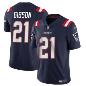 New England Patriots #21 Antonio Gibsonz Navy Vapor Limited Stitched Jersey