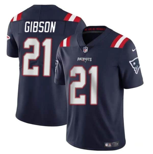 New England Patriots #21 Antonio Gibsonz Navy Vapor Limited Stitched Jersey