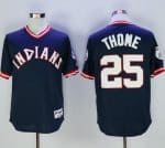 Indians #25 Jim Thome Navy Blue 1976 Turn Back The Clock Stitched Jersey