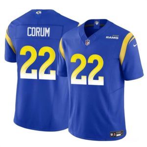 Los Angeles Rams #22 Blake Corum Blue 2024 Draft F.U.S.E. Vapor Untouchable Stitched Jersey