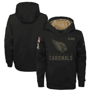 Youth Arizona Cardinals 2020 Black Salute To Service Sideline Performance Pullover Hoodie