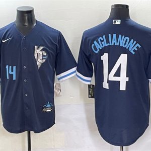 Kansas City Royals #14 Jac Caglianone Navy City Connect Stitched Jersey