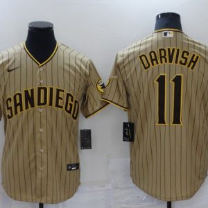 San Diego Padres #11 Yu Darvish Brown Cool Base Stitched Jersey