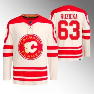 Calgary Flames #63 Adam Ruzicka 2023 Cream Classic Primegreen Stitched Jersey