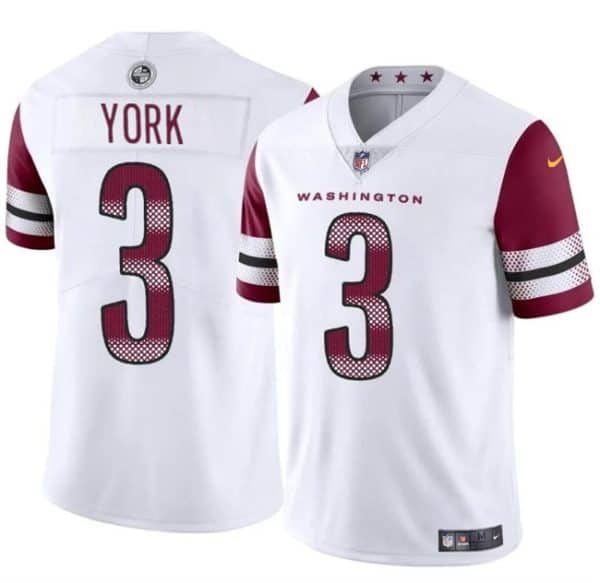 Washington Commanders #3 Cade York White 2024 Vapor Limited Stitched Jersey