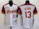 Venezuela #13 Venezuela Acuna Jr. 2023 White World Classic With Patch Stitched Jersey